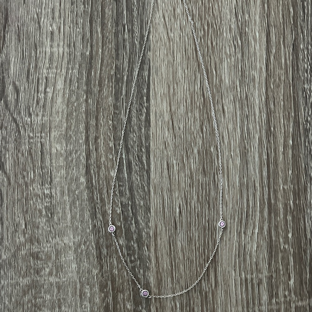 Elegant Silver Necklace with Pink Accents